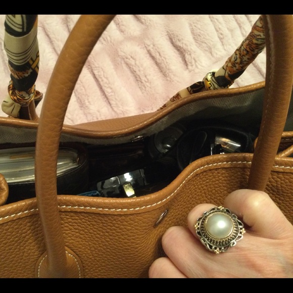 925 Sterling Silver 14 kt Gold Pearl Ring size 6 - Picture 5 of 9